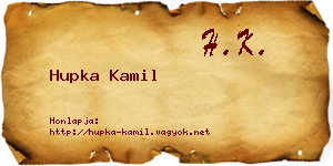 Hupka Kamil névjegykártya